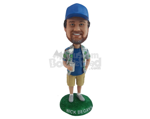 Man Holding Coffee in Hand, Wearing Smart Dress Personalized Bobblehead Man Holding Coffee in Hand, Wearing Smart Dress Personalized Bobblehead